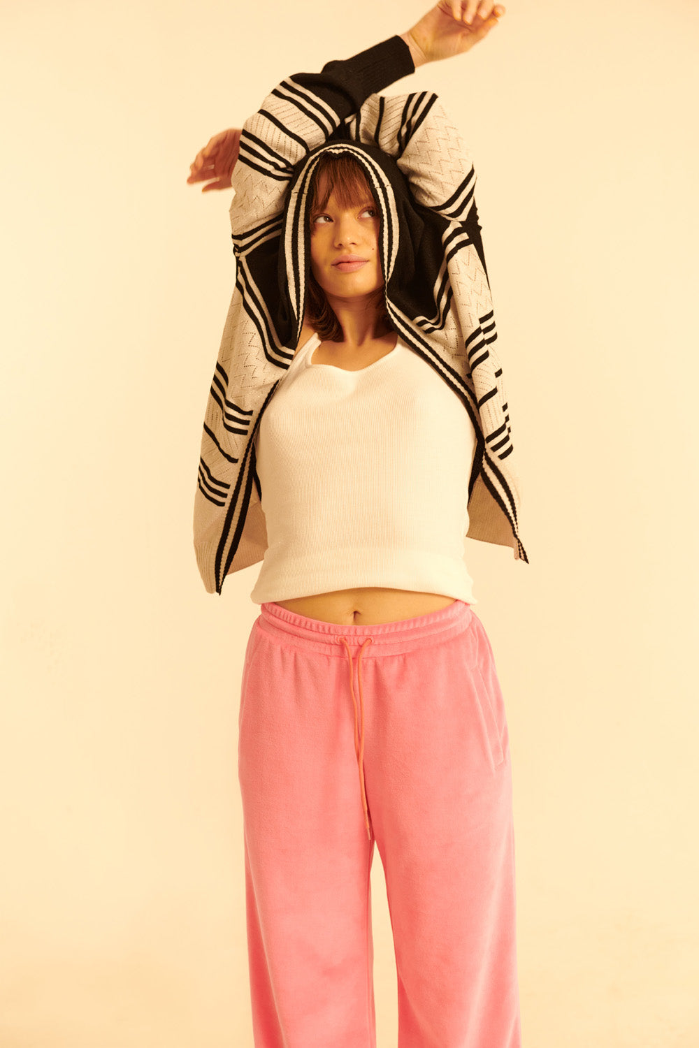 Stripe Merino Wool & Lurex Knit Cardigan