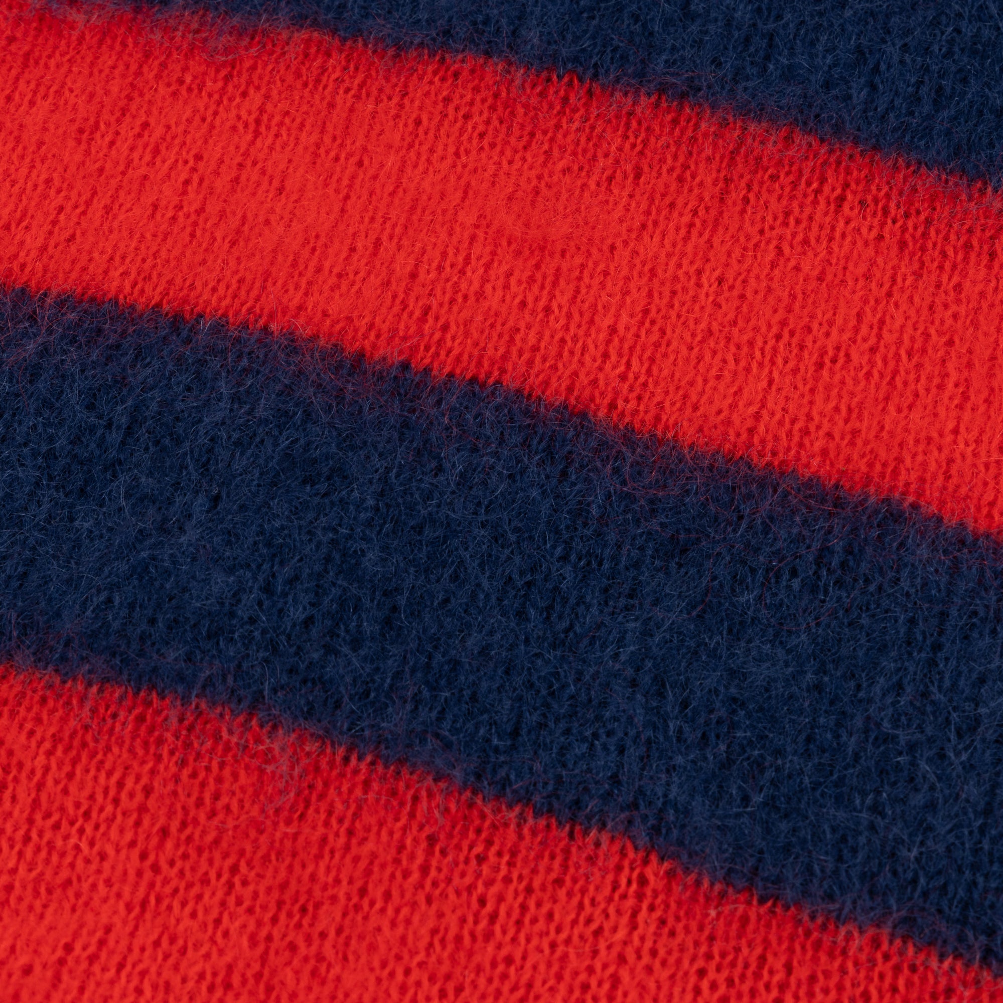 Striped Boxy Mohair Blend Knit in Red/Navy