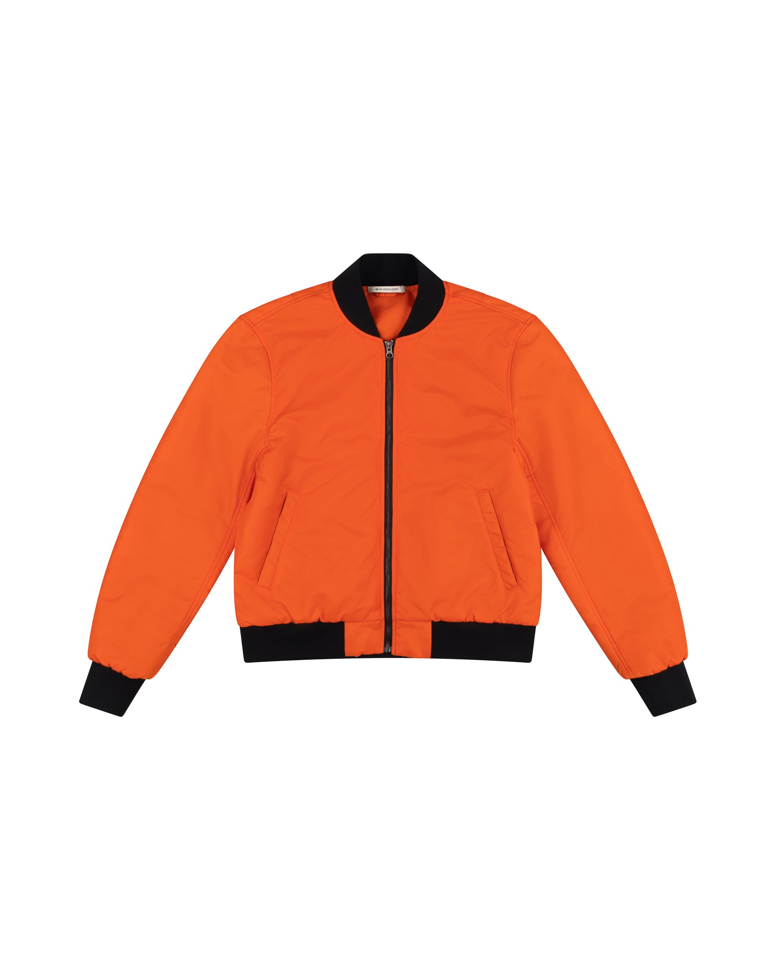 Padded Nylon Flight Jacket in Orange