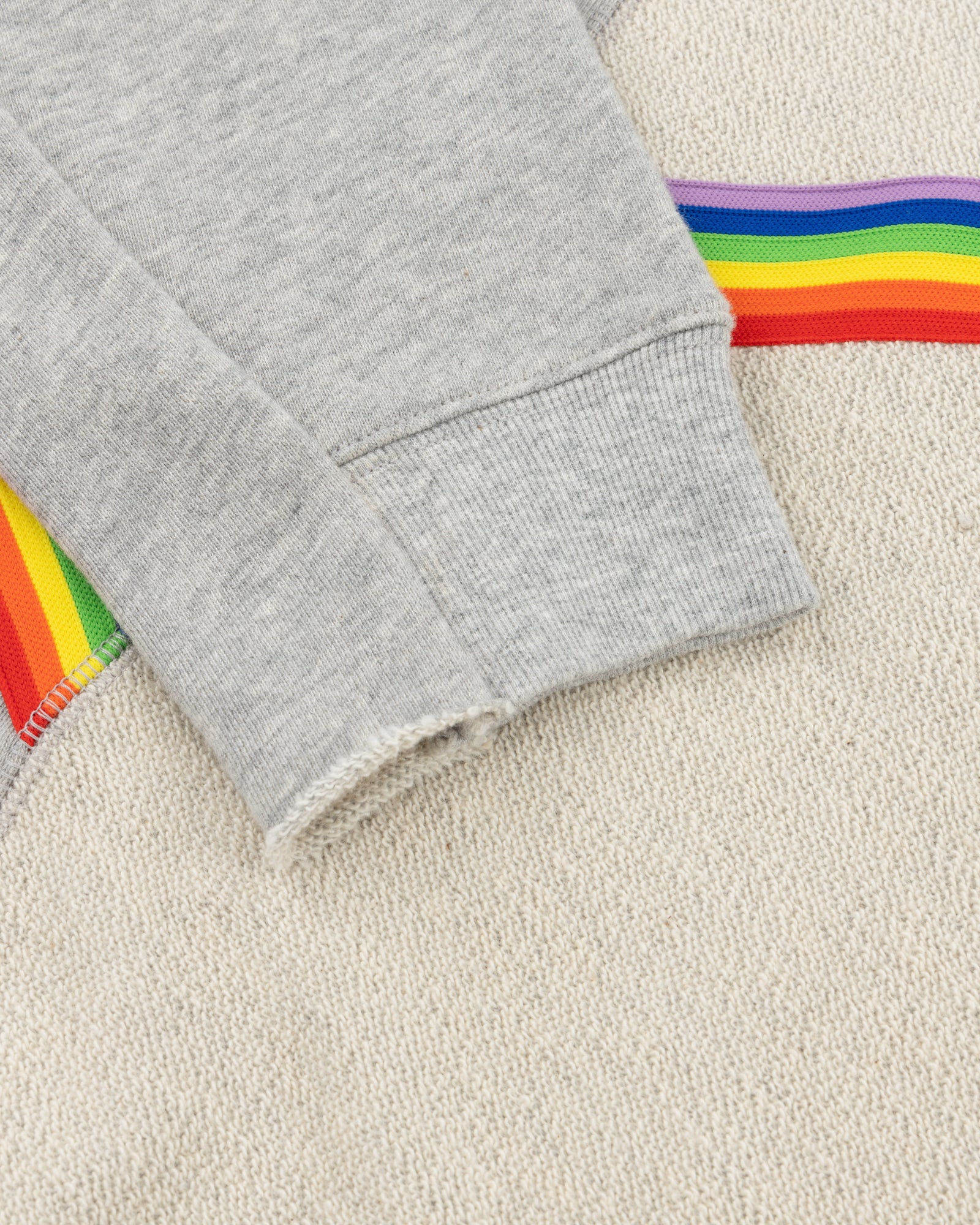 Rainbow Rib Cropped Deconstructed Sweatshirt