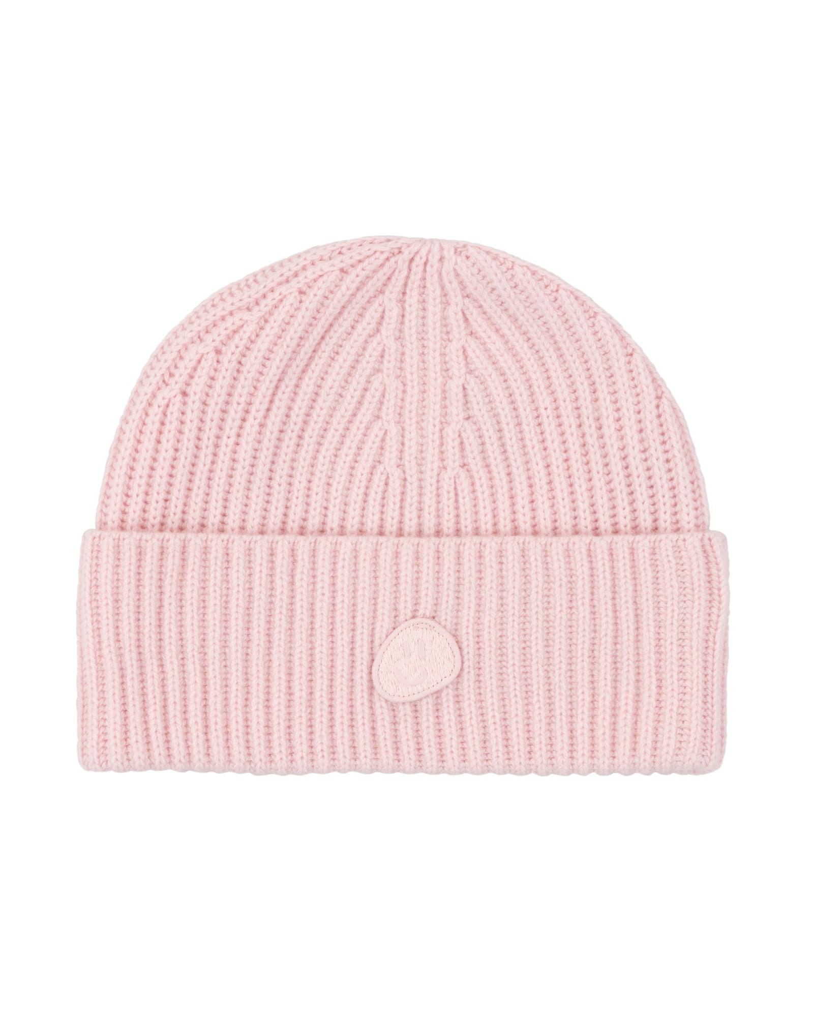 Smiley Cashmere Wool Beanie in Icing Pink