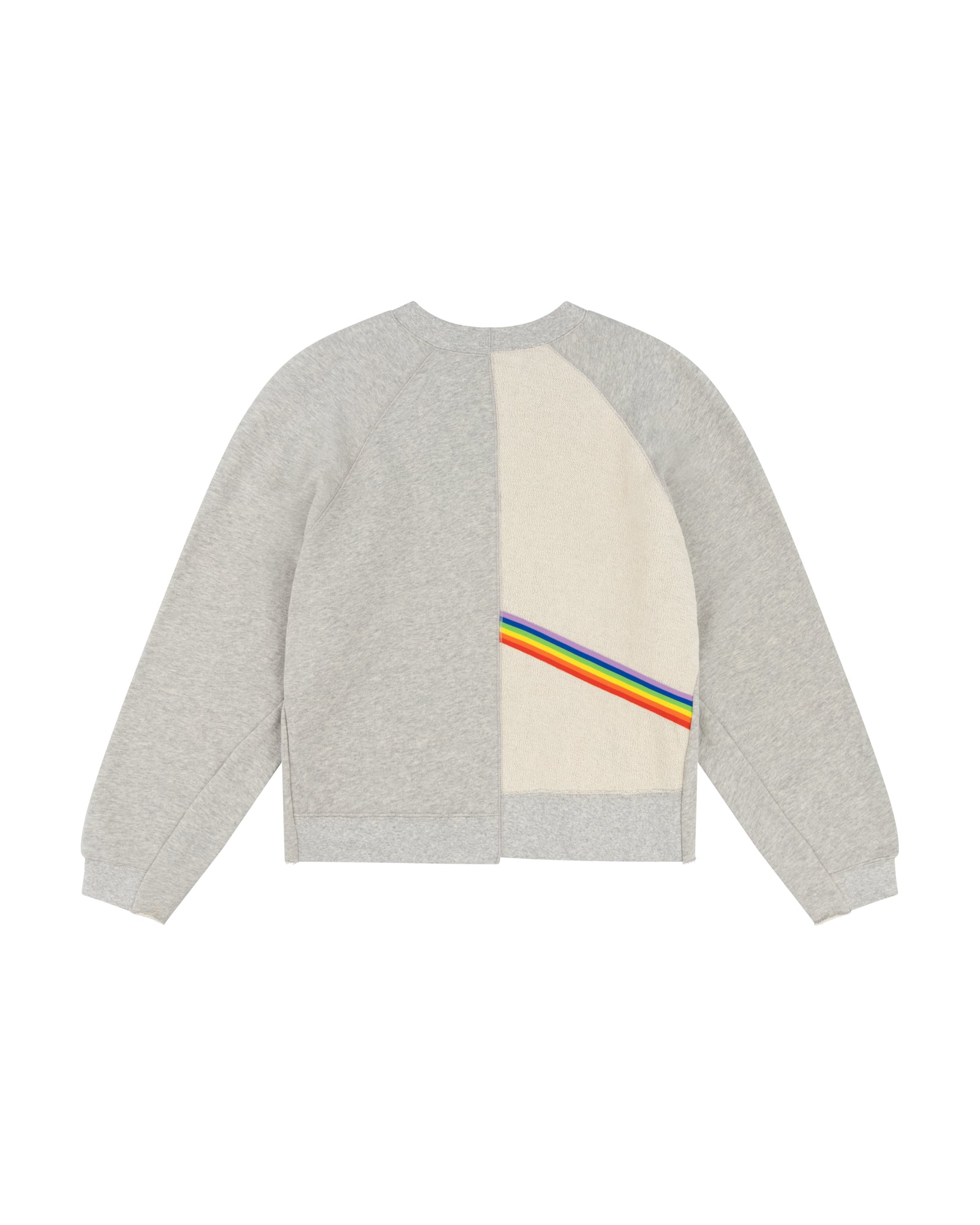 Rainbow Rib Cropped Deconstructed Sweatshirt