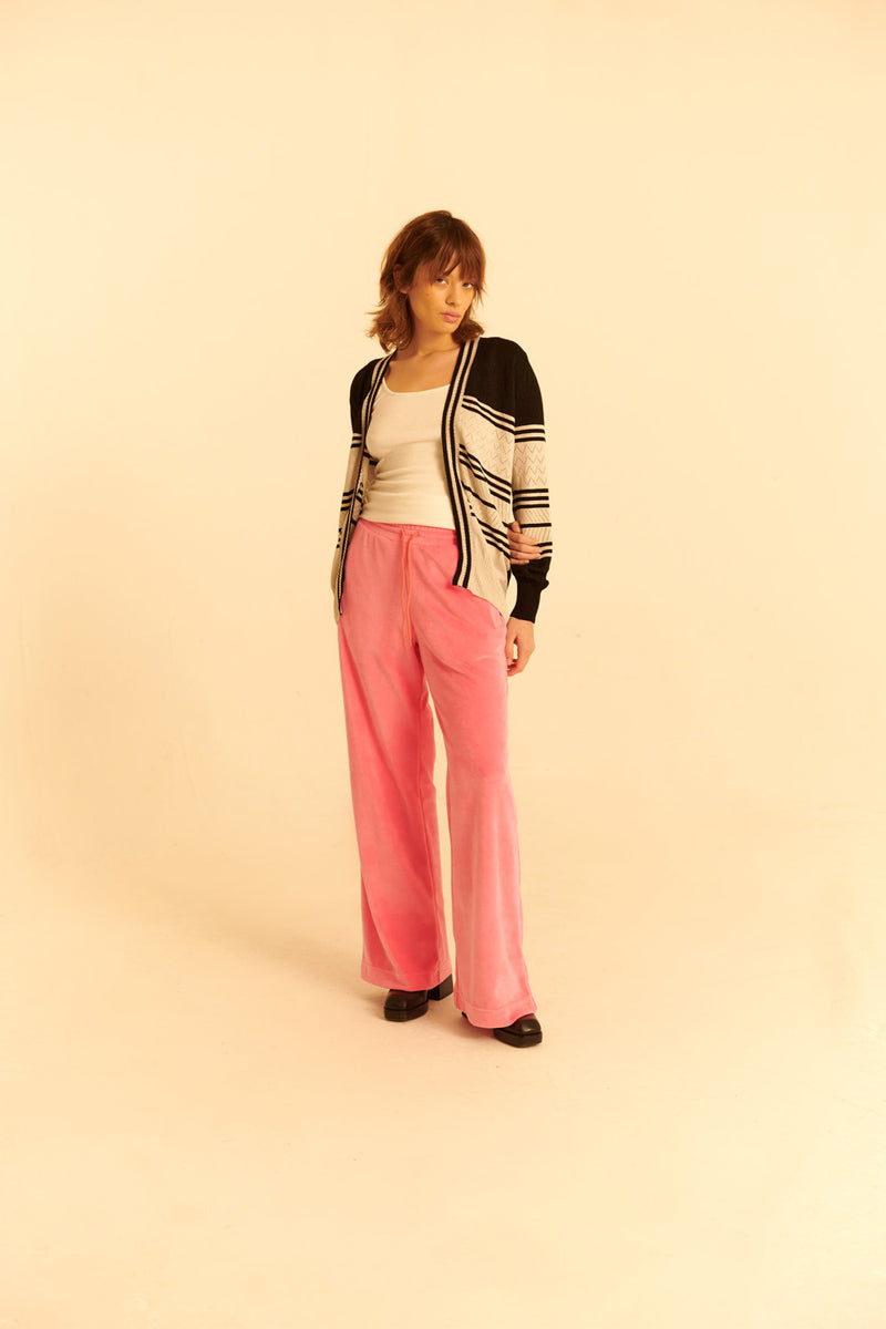 Stripe Merino Wool & Lurex Knit Cardigan