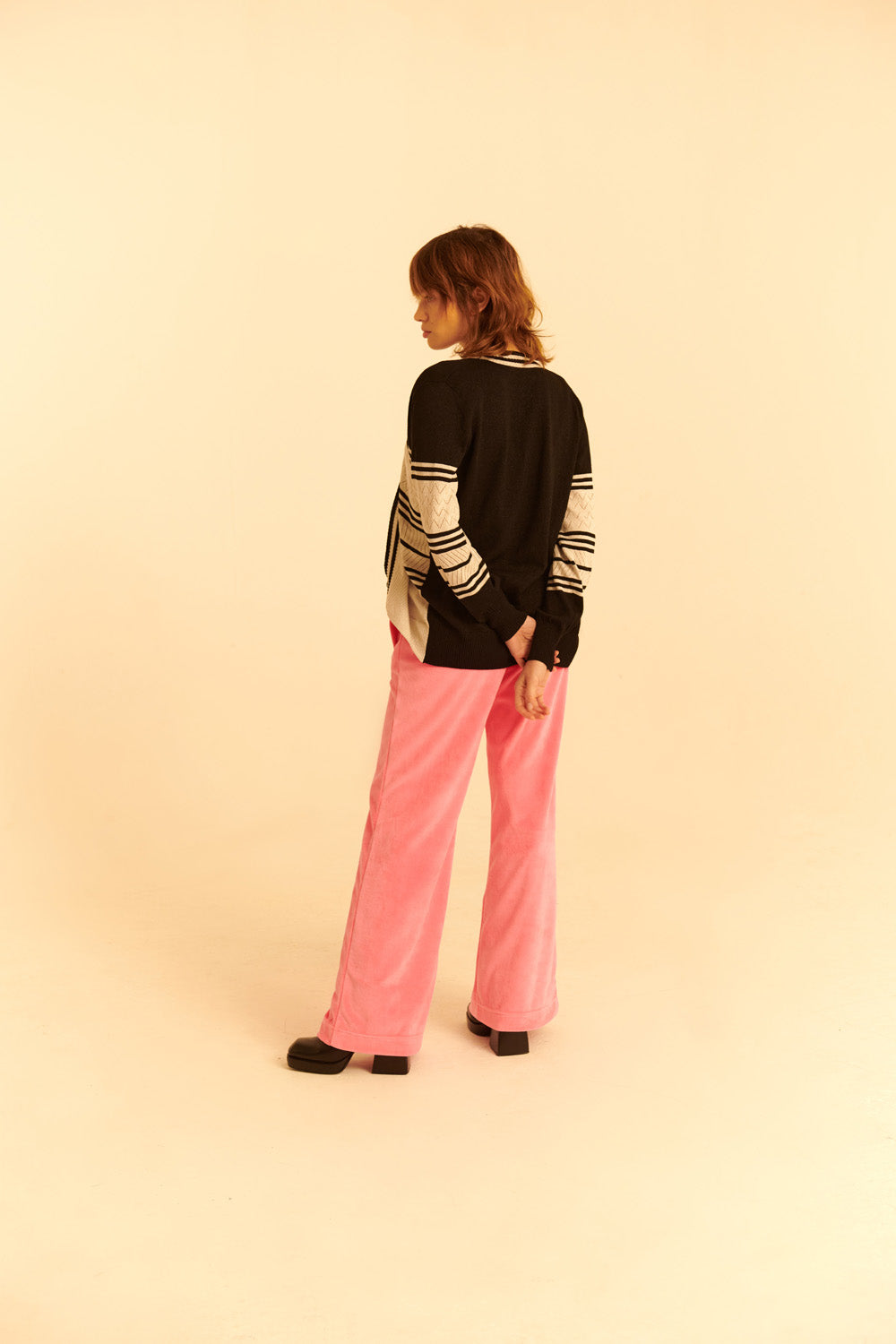 Stripe Merino Wool & Lurex Knit Cardigan