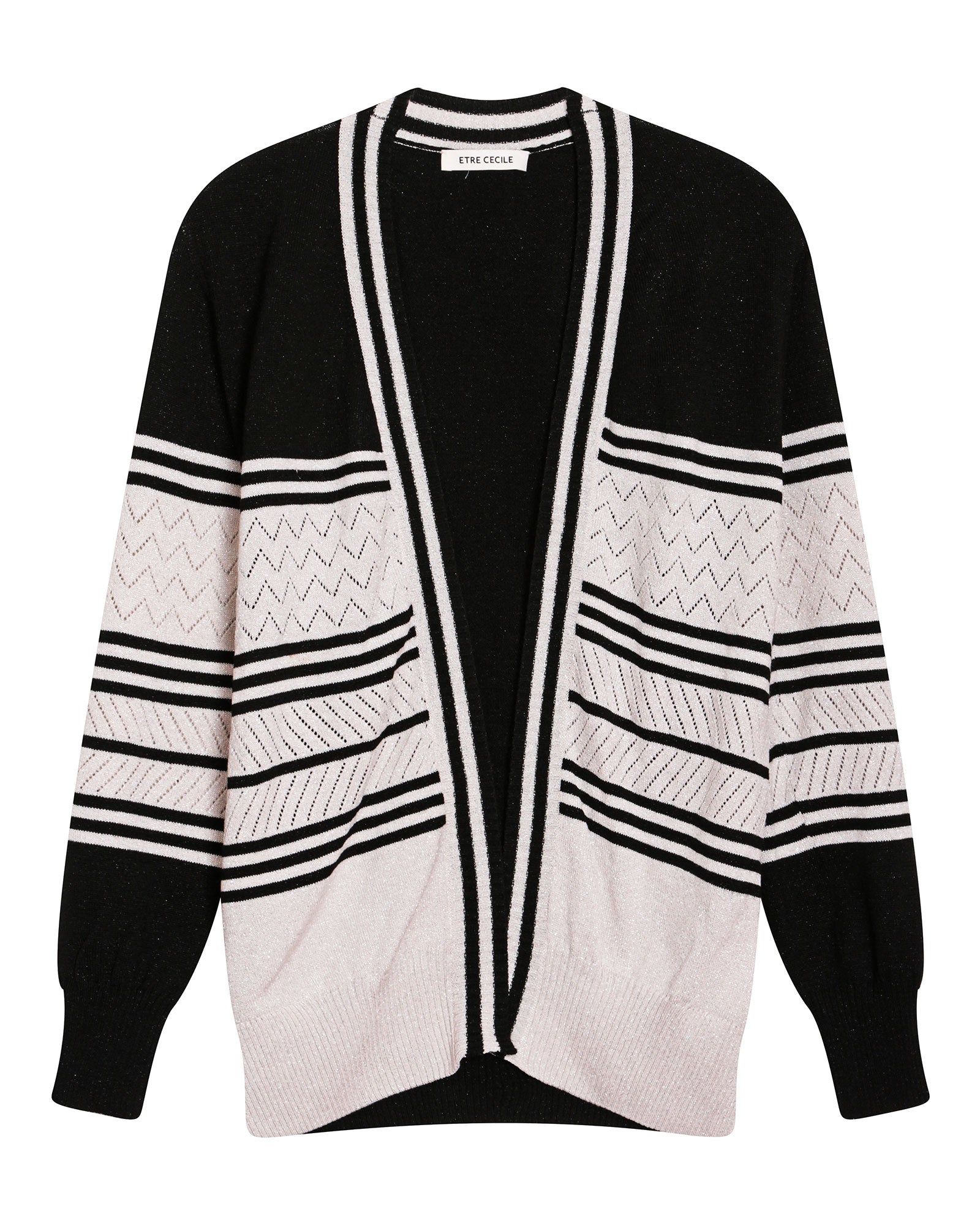 Stripe Merino Wool & Lurex Knit Cardigan