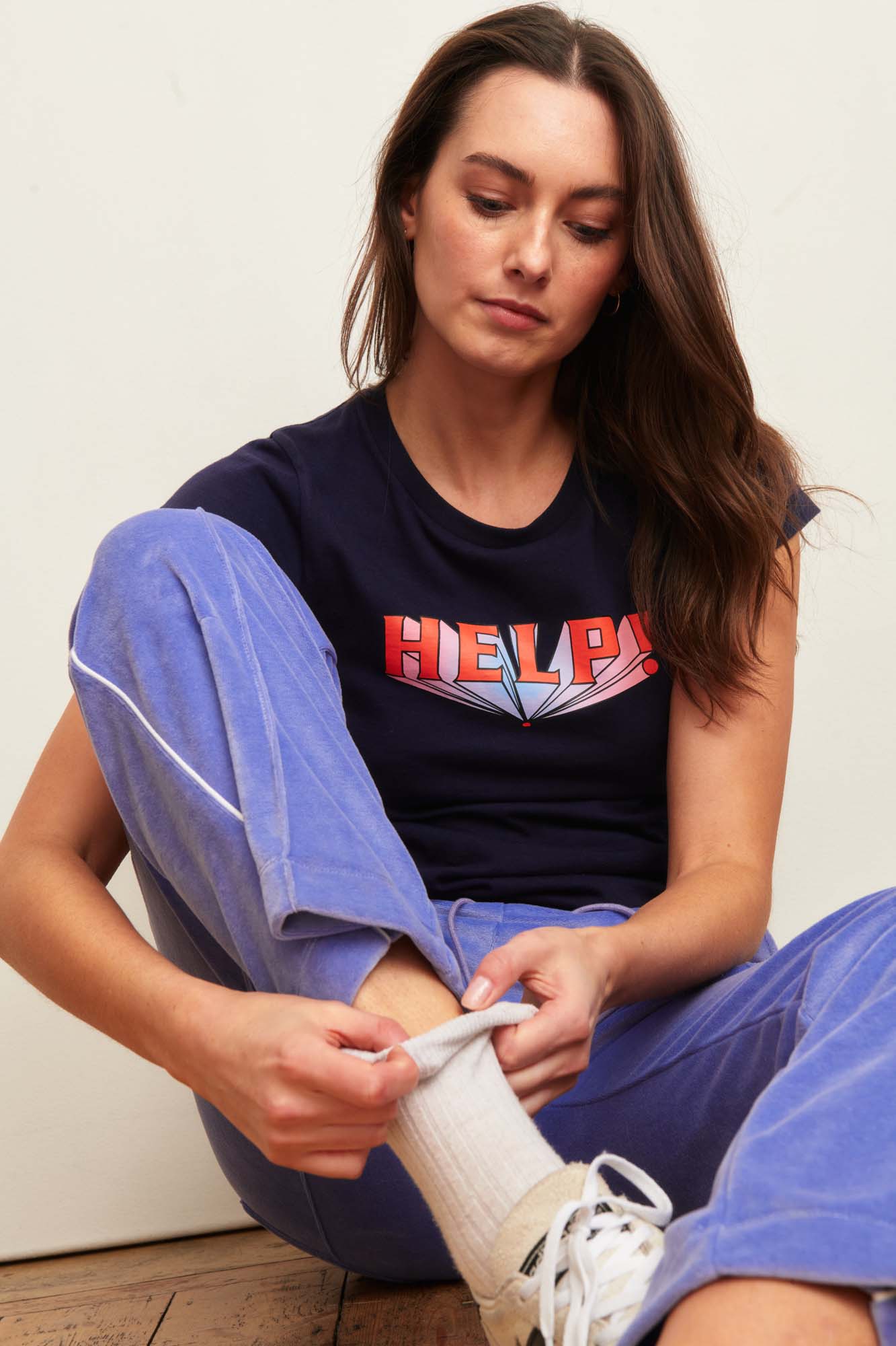 Help Gradient Cap Sleeve T-Shirt