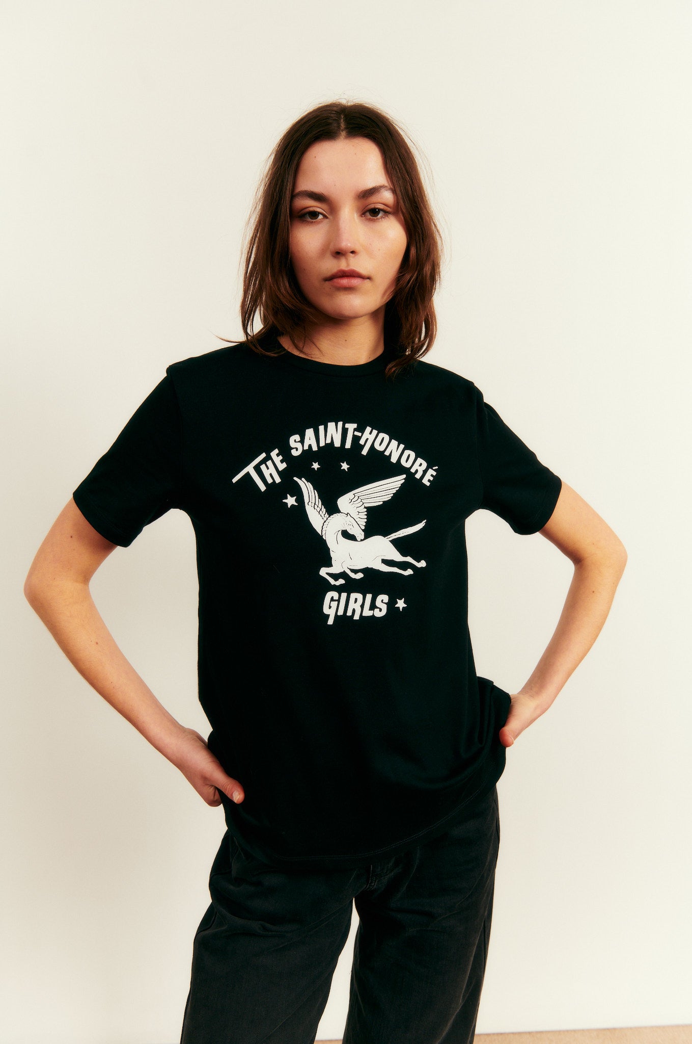 St Honore Girls Classic T-Shirt in Black
