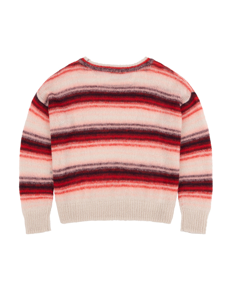 Blurry Stripe Mohair Blend Boxy Knit