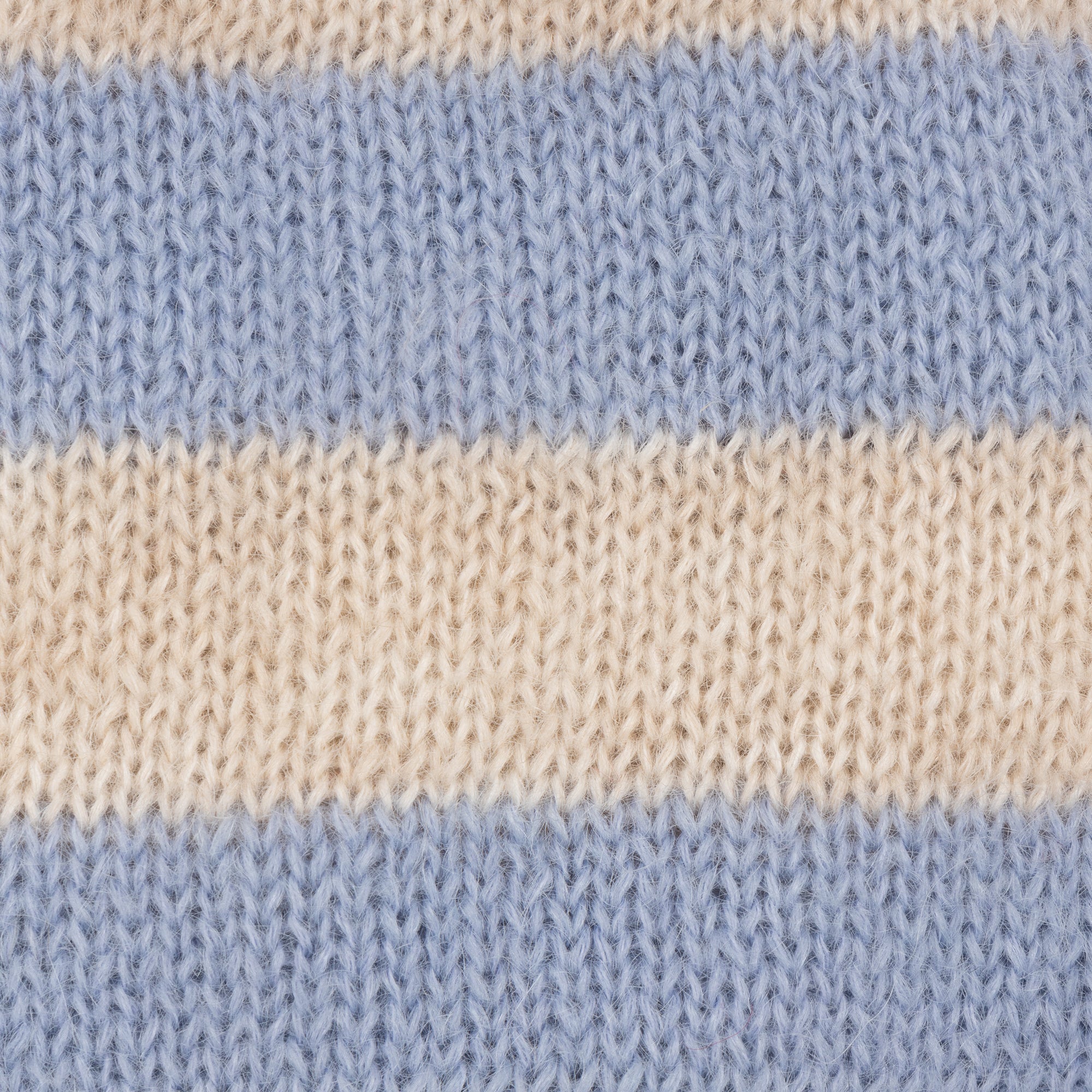 Striped Boxy Mohair Blend Knit in Blue/Cream