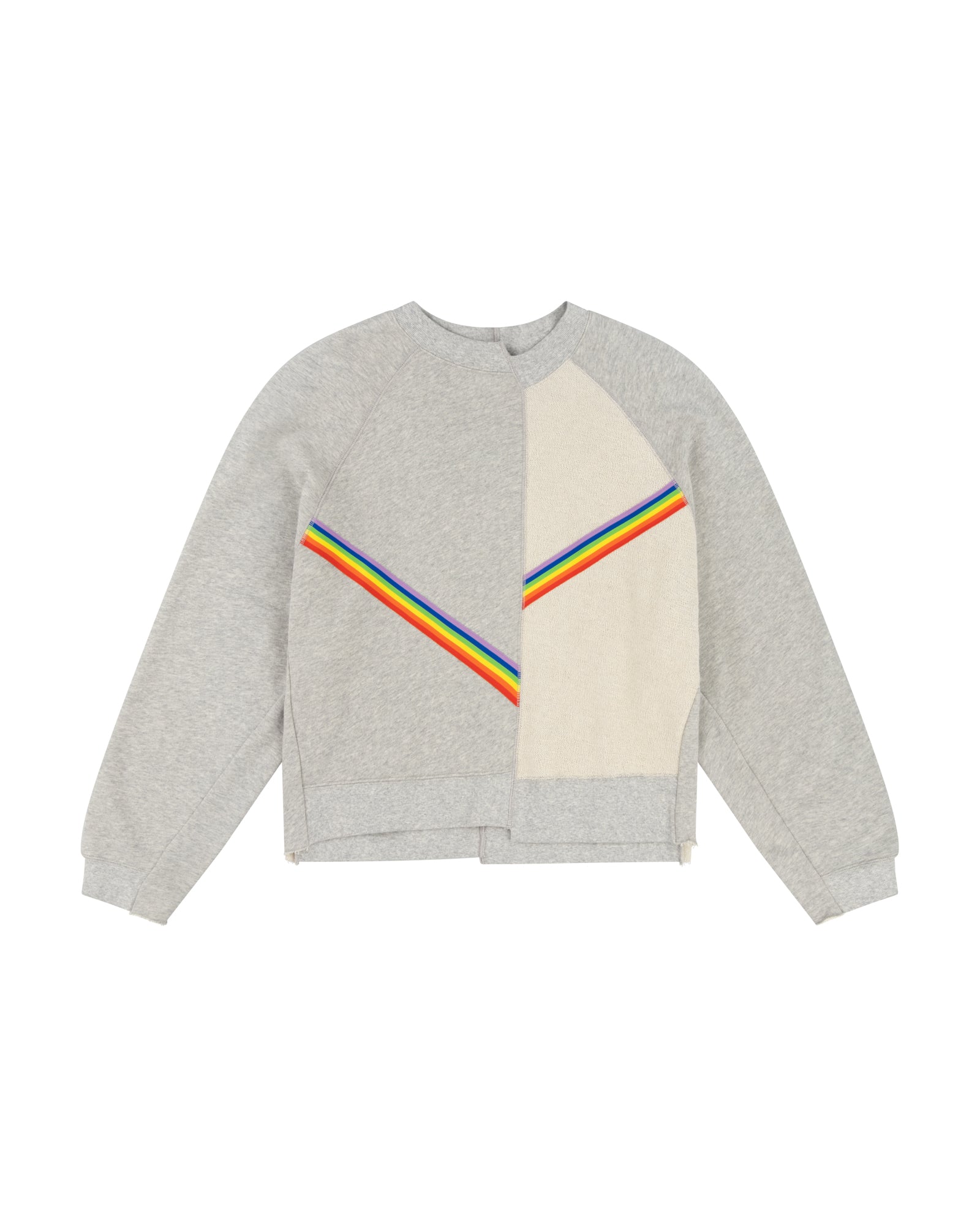 Rainbow Rib Cropped Deconstructed Sweatshirt