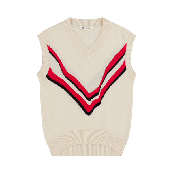 初回限定】 【HOWDY】knit vest ribbon Tシャツ/カットソー(半袖/袖